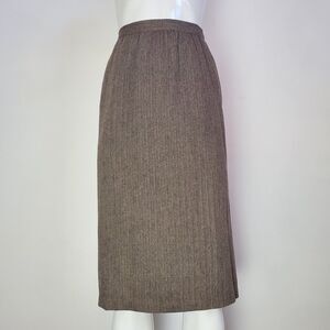 Vintage 80s Plum Tree Brown Wool Tweed Skirt